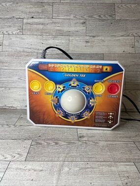 Golden Tee Arcade Controller - White Trackball with Orange/Blue Faceplate